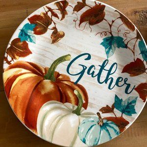 Thanksgiving Gather Plates Set of 4 NEW